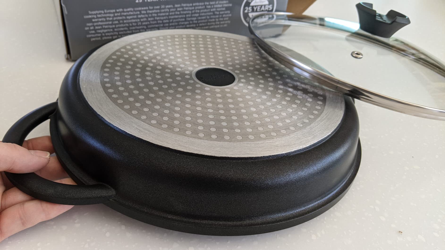 Jean-Patrique The Whatever Pan Cast Aluminum Griddle Pan for Stove Top - Lighter than Cast Iron Skillet Pancake Griddle with Lid - Nonstick Stove Top Grill 10.6