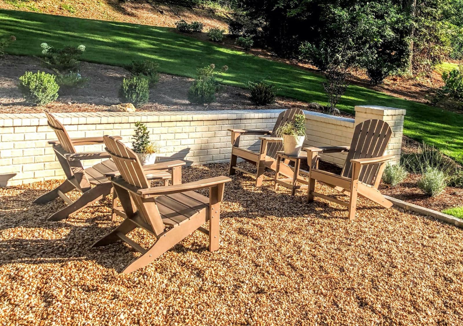 Signature Design by Ashley 1-Piece HDPE Outdoor Adirondack Chair, Driftwood | Durable weather resistant HDPE, 36-pound stationary frame, Comfortable 16.25-inch elevated seat, Sundown Treasure Series customer photo 1