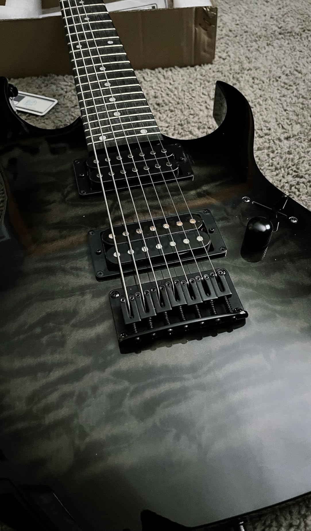 Ibanez Gio GRG7221QA 7-String - Transparent Black Sunburst customer photo 1