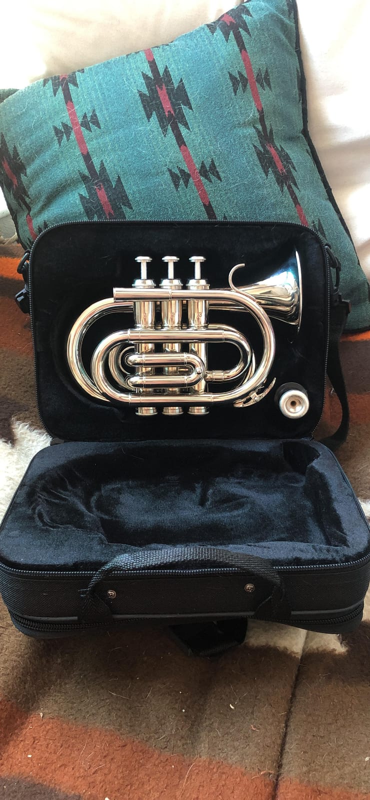 Eastar Bb Pocket Trumpet Brass, Nickel, Case Full Kit, ETR-330N customer photo 1