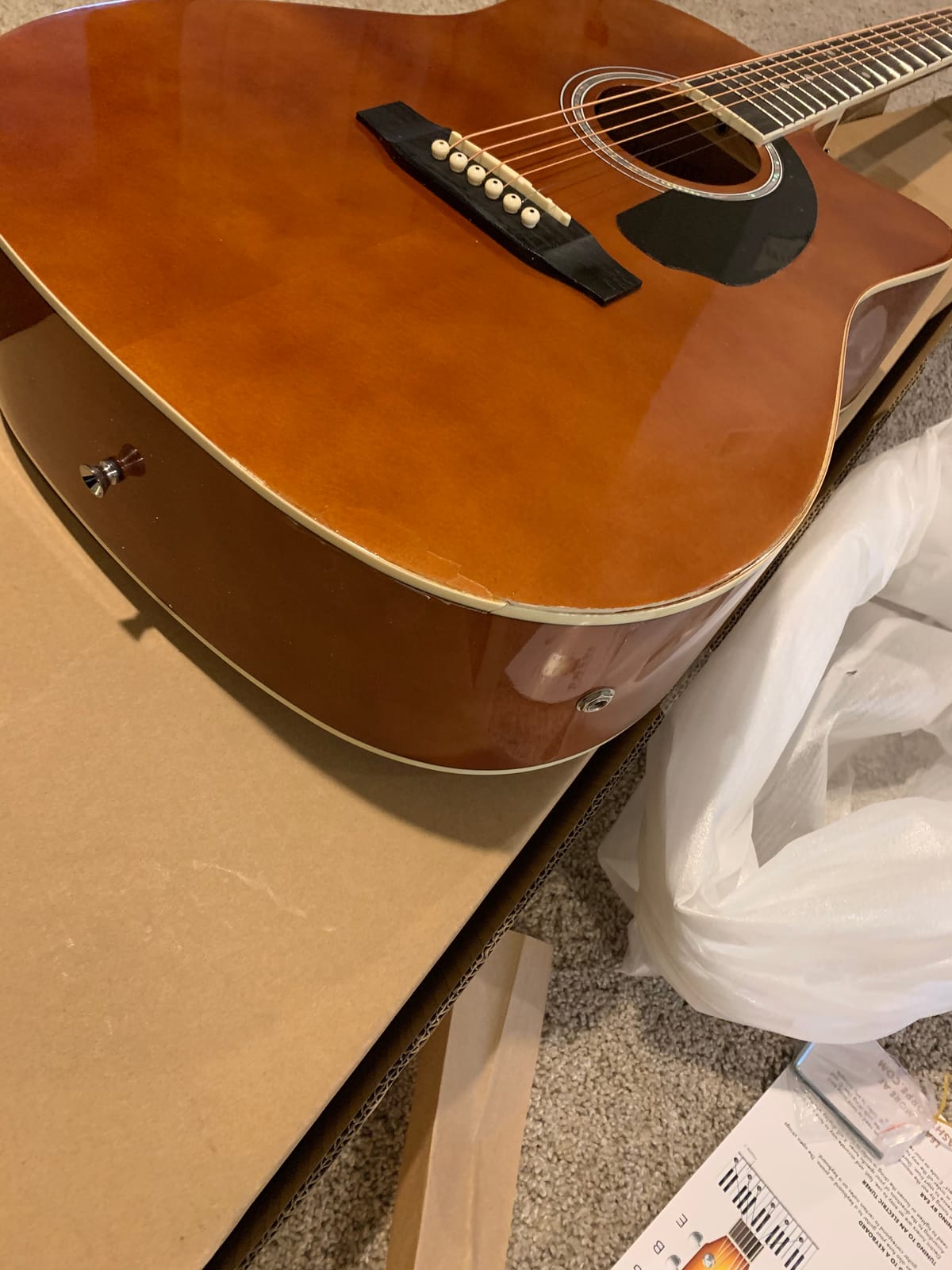 Ashthorpe Full-Size Dreadnought Cutaway Acoustic-Electric Guitar Bundle - Premium Tonewoods - Natural customer photo 2