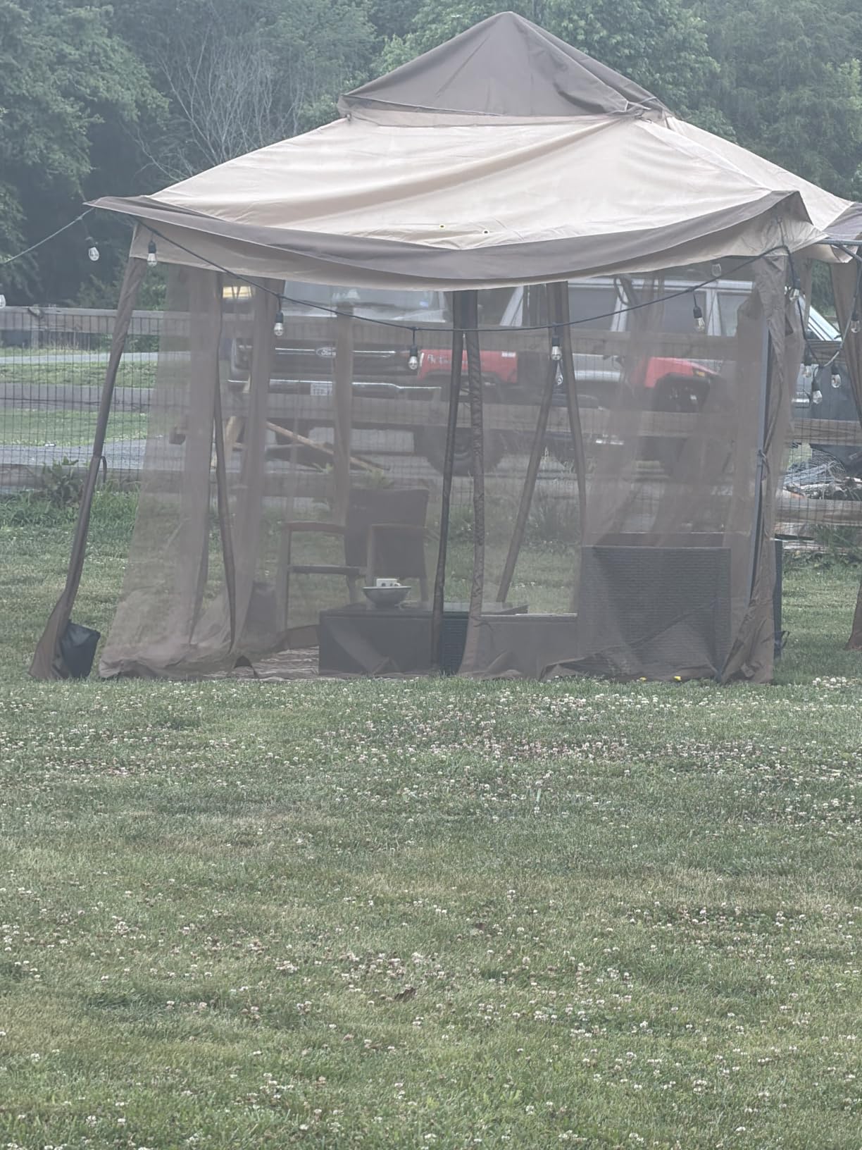 COOS BAY 11x11 Pop Up Gazebo with Netting, Canopy Tent, Beige | Outdoor Gazebo for Backyard, Party & Patio Furniture, Screened Canopy with Carry Bag, UPF 50+ UV Protection, Dual Vented Top customer photo 1