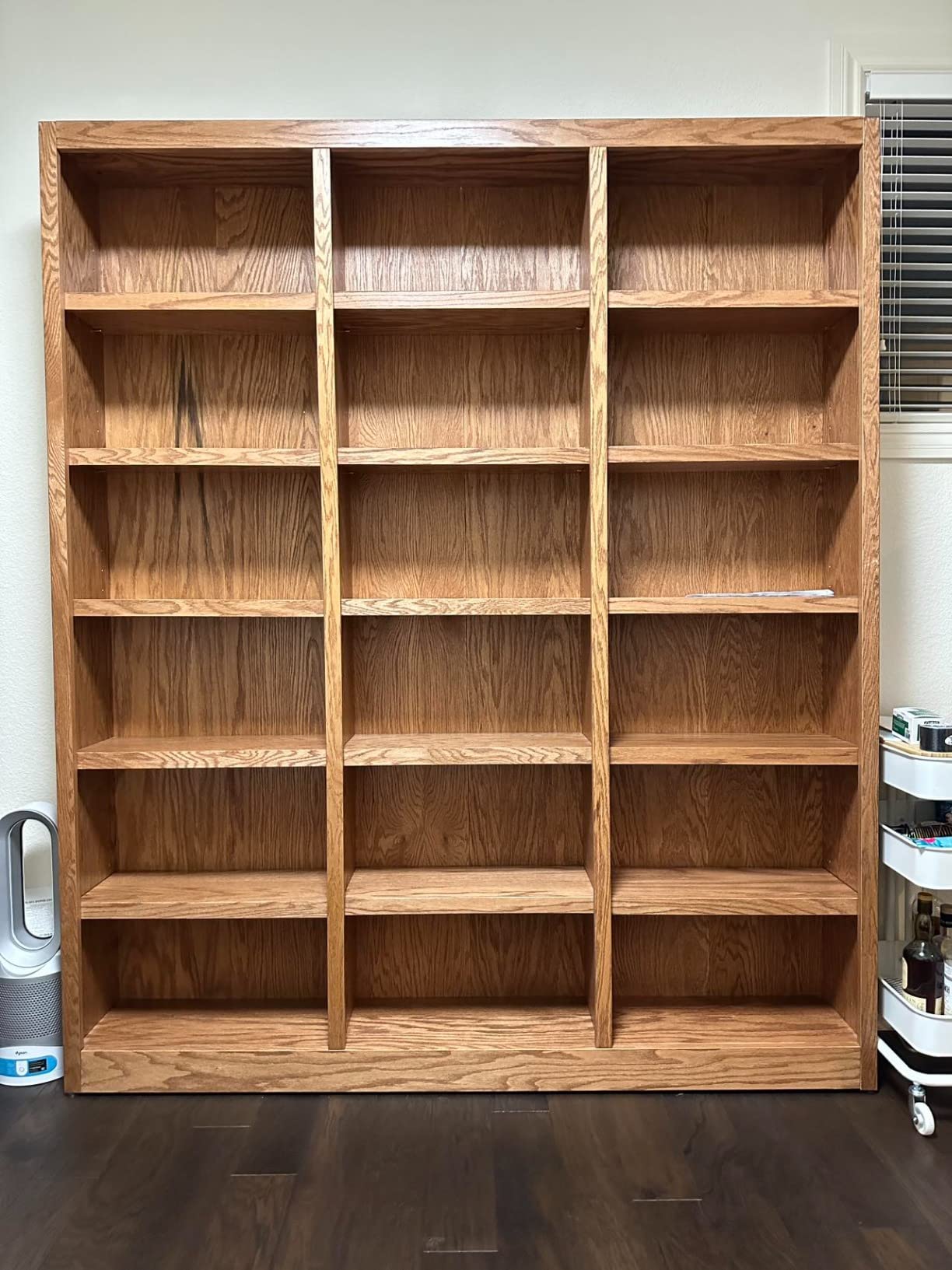 Concepts In Wood Traditional 84inches Tall 18-Shelf Triple Wide Wood Bookcase, Dry Oak customer photo 1