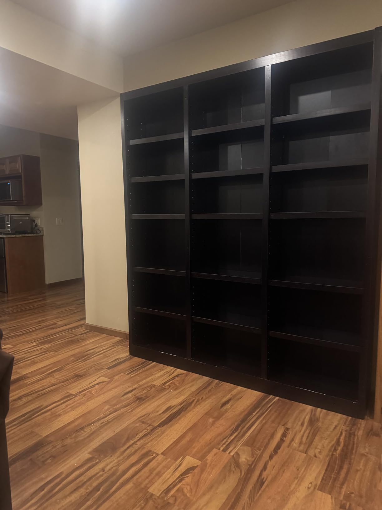Concepts In Wood Traditional 84inches Tall 18-Shelf Triple Wide Wood Bookcase, Dry Oak customer photo 2