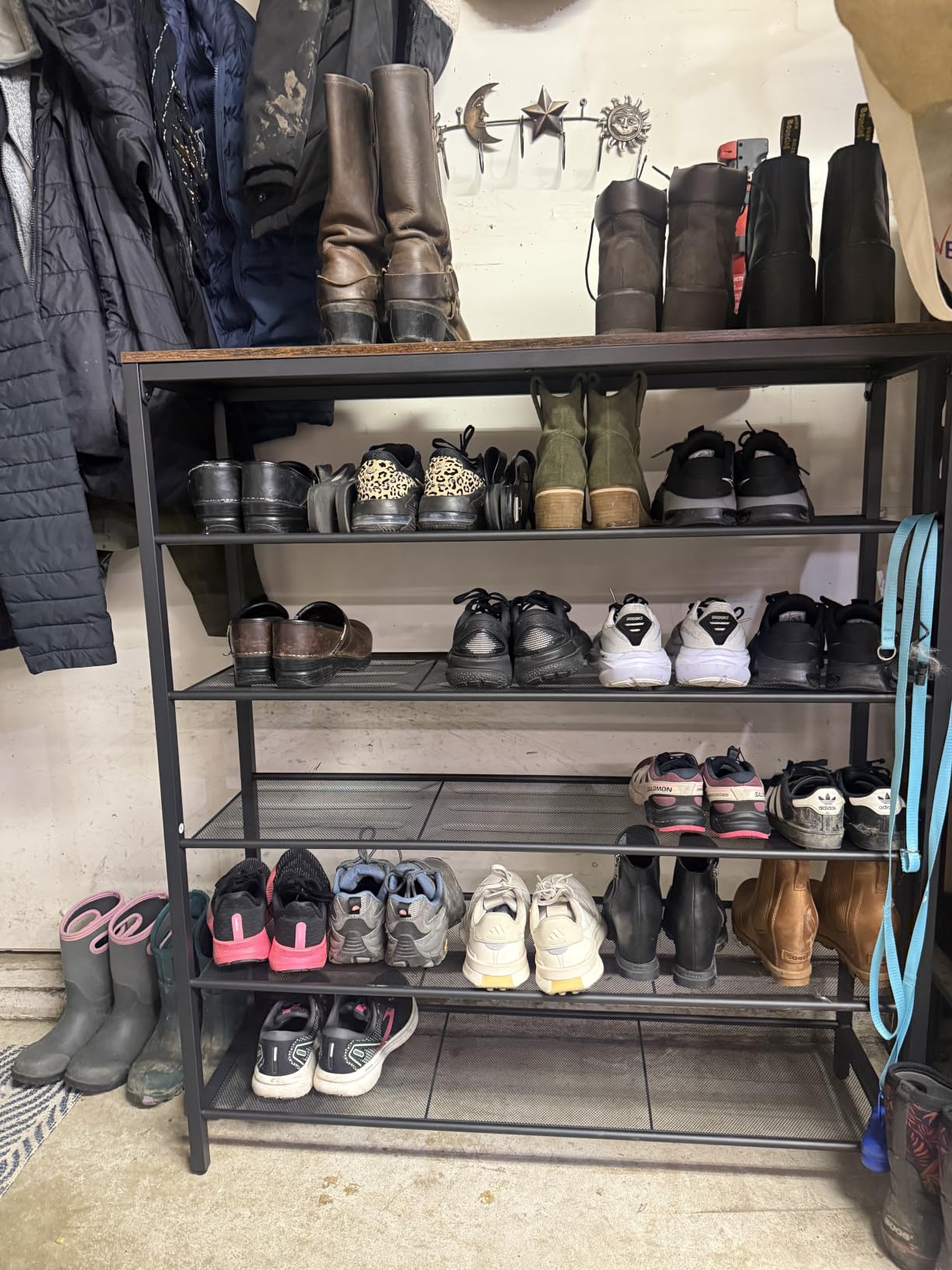 VASAGLE 5-Tier Shoe Rack, 16-20 Pairs, Metal Mesh customer photo 1
