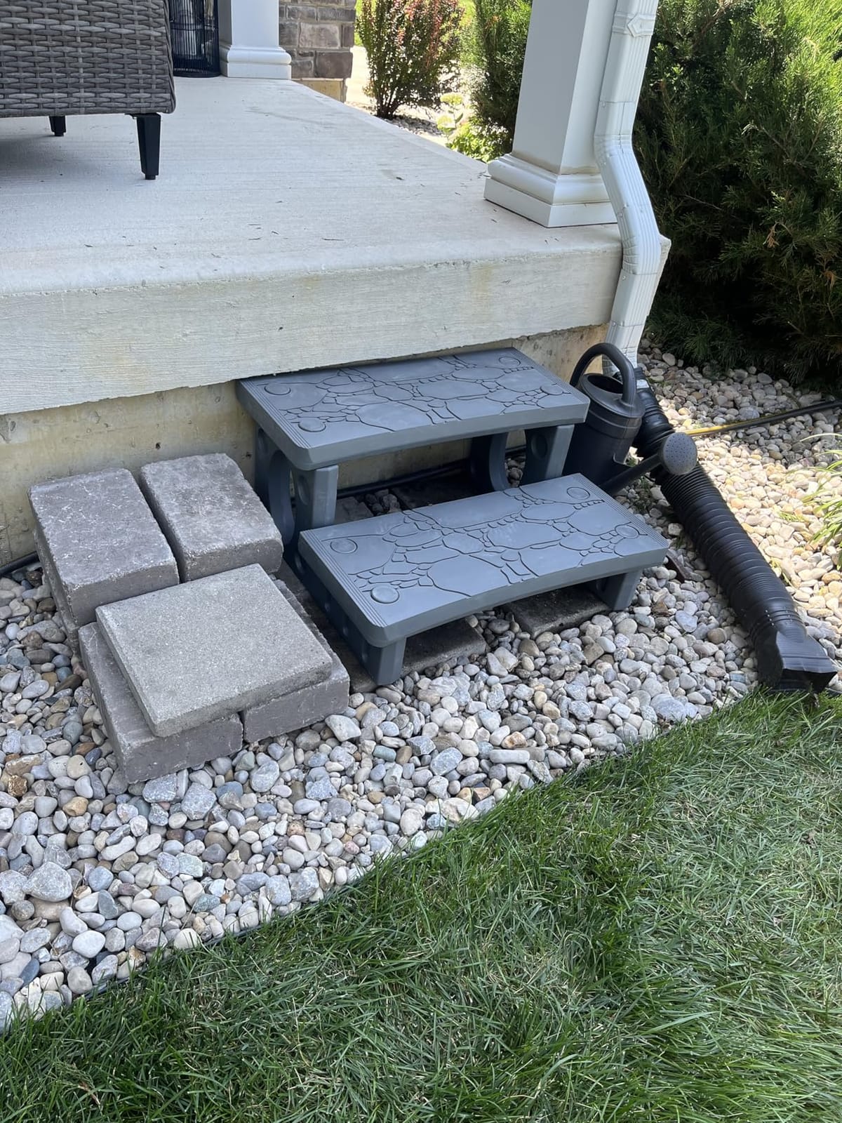 XtremepowerUS Premium Multi Purpose 2-Step Spa Hot Tub RV Campers Deck Steps Deck, Spa, Hot Tub, Bathtub, Swimming Pool Sided Step Non-Slip Steps for Outdoor/Indoor (Gray) customer photo 1