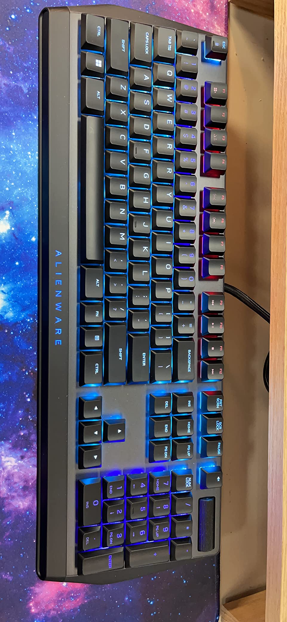 Alienware Low-Profile RGB Gaming Keyboard AW510K, AlienFx Per Key RGB LED Color Backlighting, Media CONTROLS & USB Passthrough, Cherry MX Low Profile Red Switches | USB, Numeric Keypad, Adjustable Height, Media Hot Keys, Dark Side of the Moon, Gaming Ready, AW510K customer photo 1