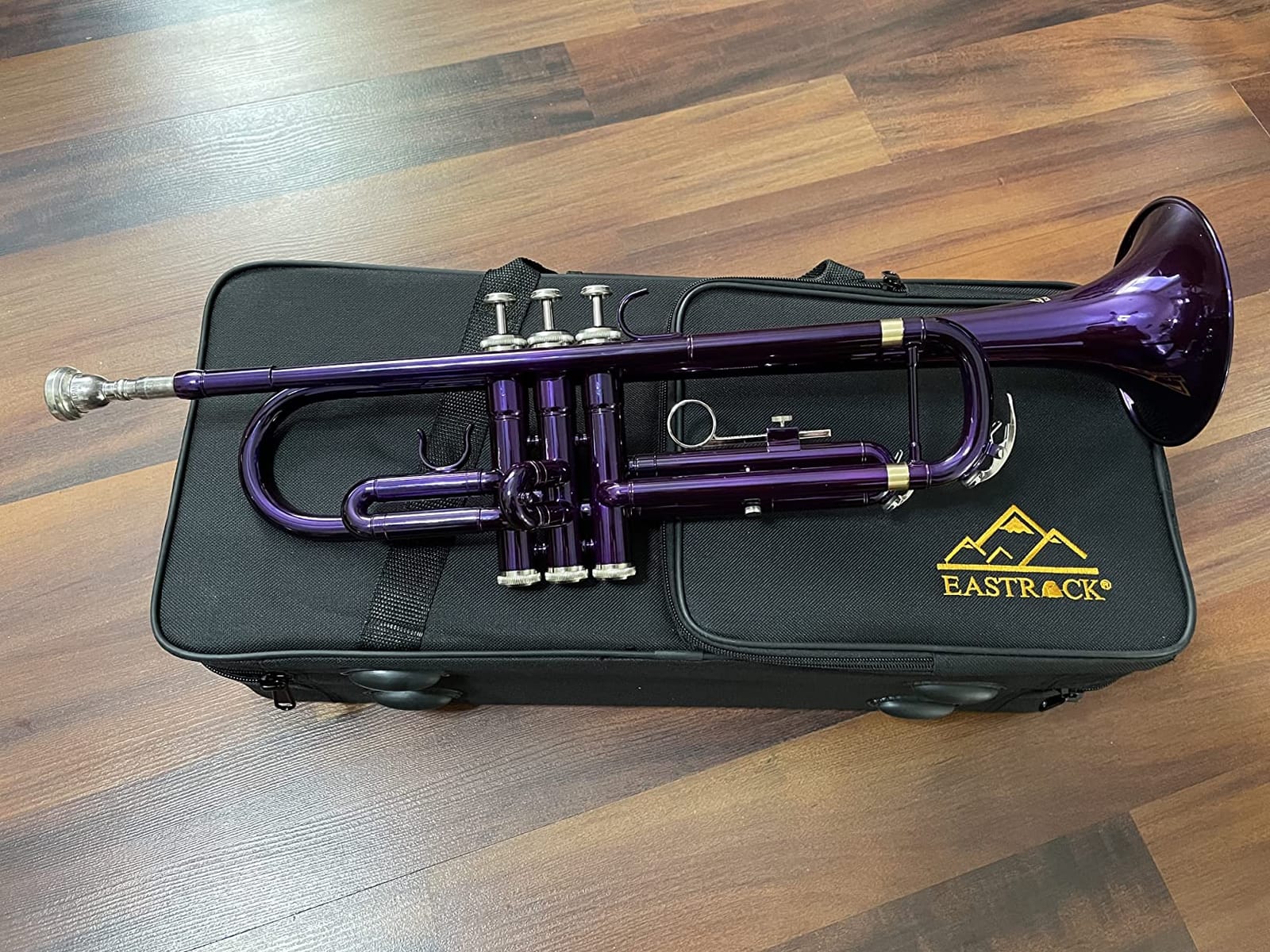 EASTROCK Bb Trumpet Standard Trumpet Set with Carrying Case,Gloves, 7C Mouthpiece and Cleaning Kit (Sea Blue) customer photo 2