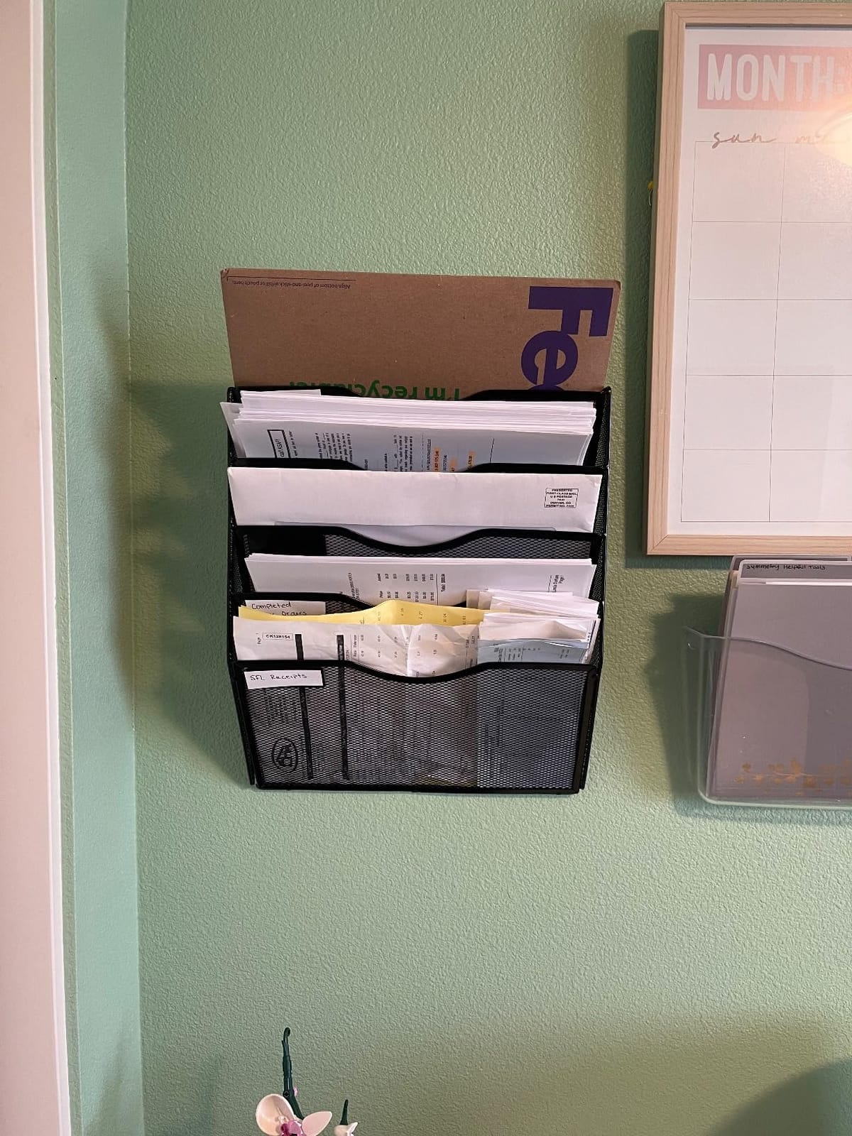EASEPRES 5 Tier Mesh Wall File Organizer, Hanging Mail Holder for Office customer photo 1