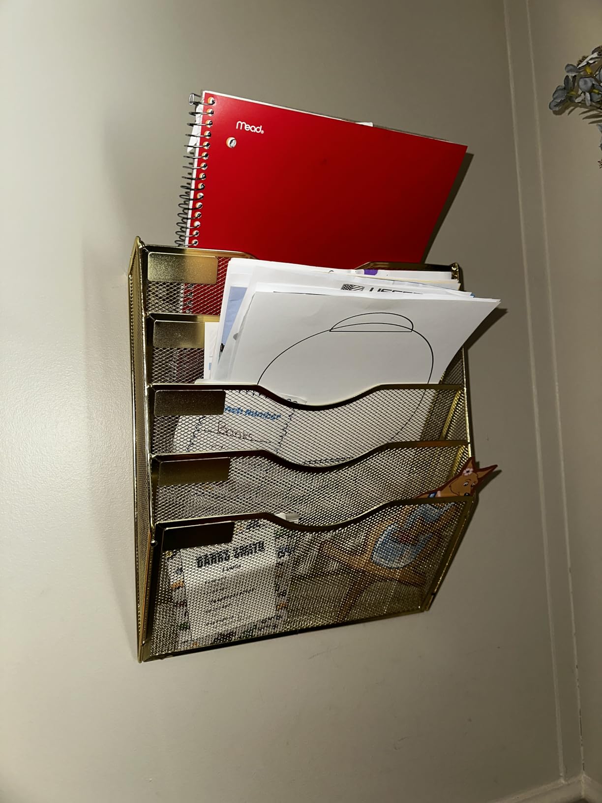 EASEPRES 5 Tier Mesh Wall File Organizer, Hanging Mail Holder for Office customer photo 2
