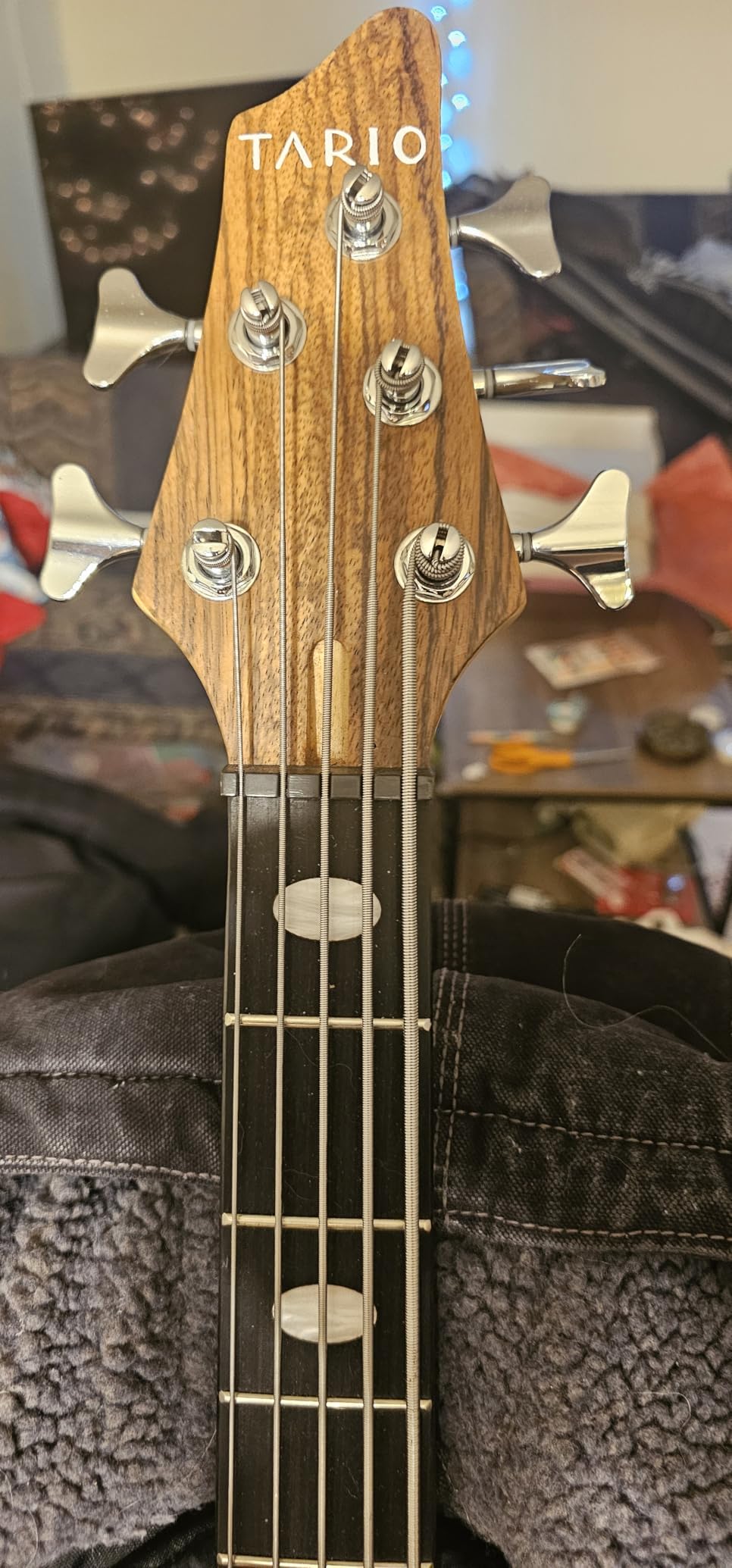 Left-handed 5 String Electric Bass Guitar Millettia Laurentii+Okoume body maple customer photo 2