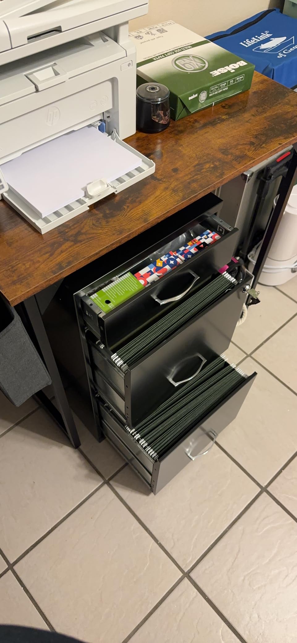 Lorell NuSparc Mobile 3 Drawer Locking Filing Cabinet | Pre-Assembled Steel Construction | Space-Saving Design is Perfect for Home and Small Office | Letter-Size | Assembled in North America customer photo 2