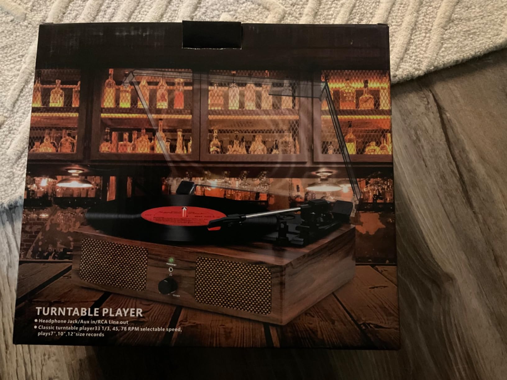 Udreamer Vinyl Record Player Wireless Turntable with Speakers & USB, Brown customer photo 1