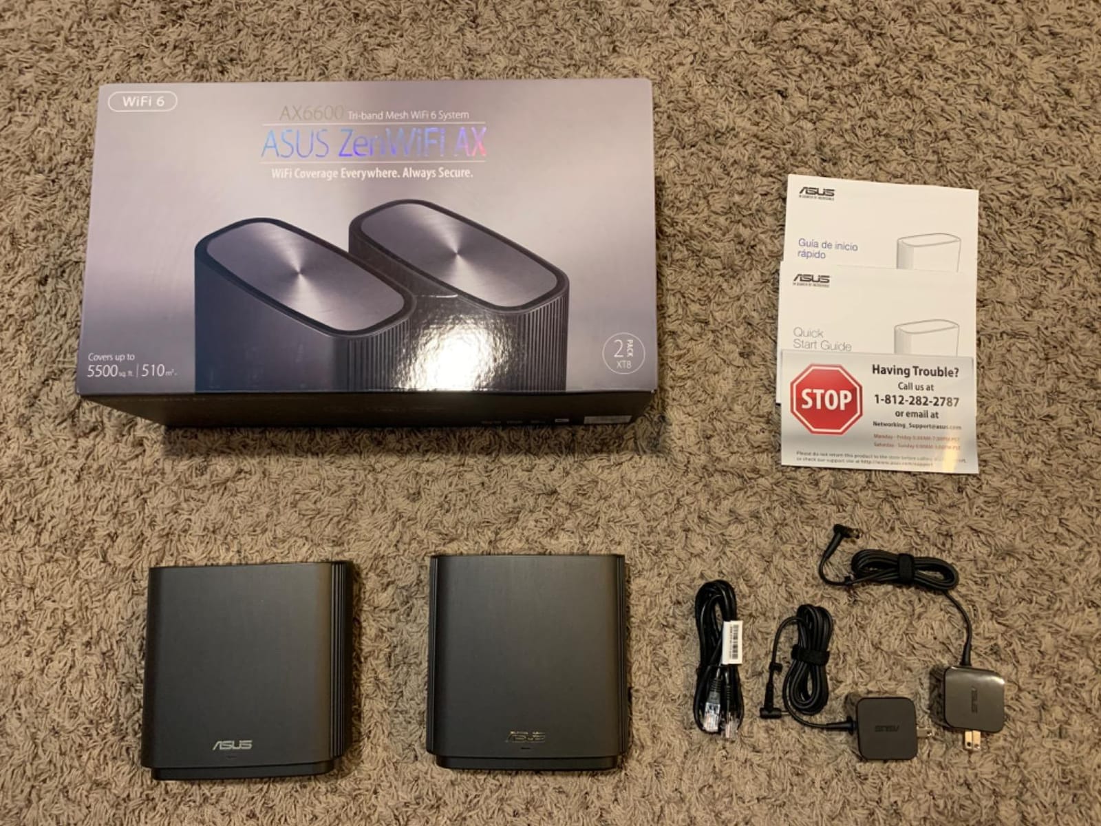 ASUS ZenWiFi AX Whole-Home Tri-Band Mesh WiFi 6 System (XT8) - 2 Pack, Coverage up to 5,500 sq.ft or 6+Rooms, 6.6Gbps, WiFi, 3 SSIDs, Life-time Network Security and Parental Controls, 2.5G Port customer photo 1