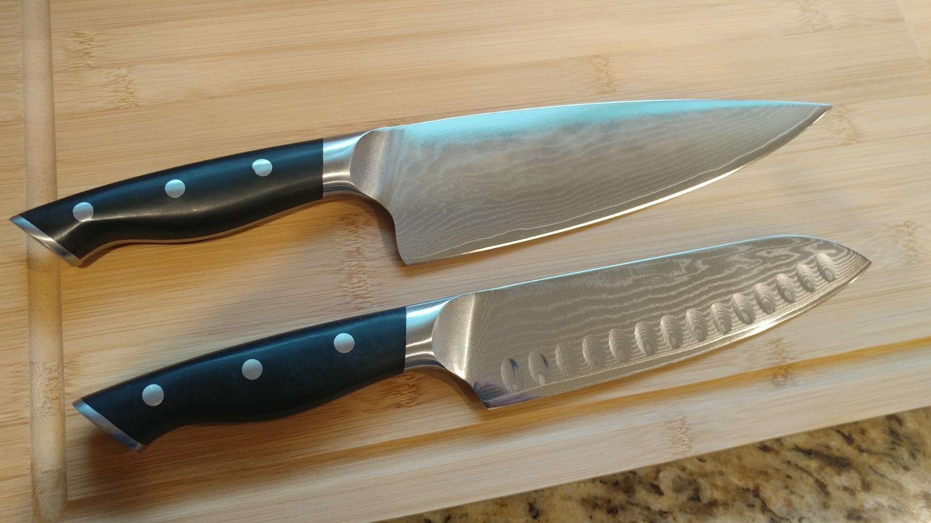 NANFANG BROTHERS 9-Piece VG10 Damascus Knife Set, ABS Handle customer photo 2