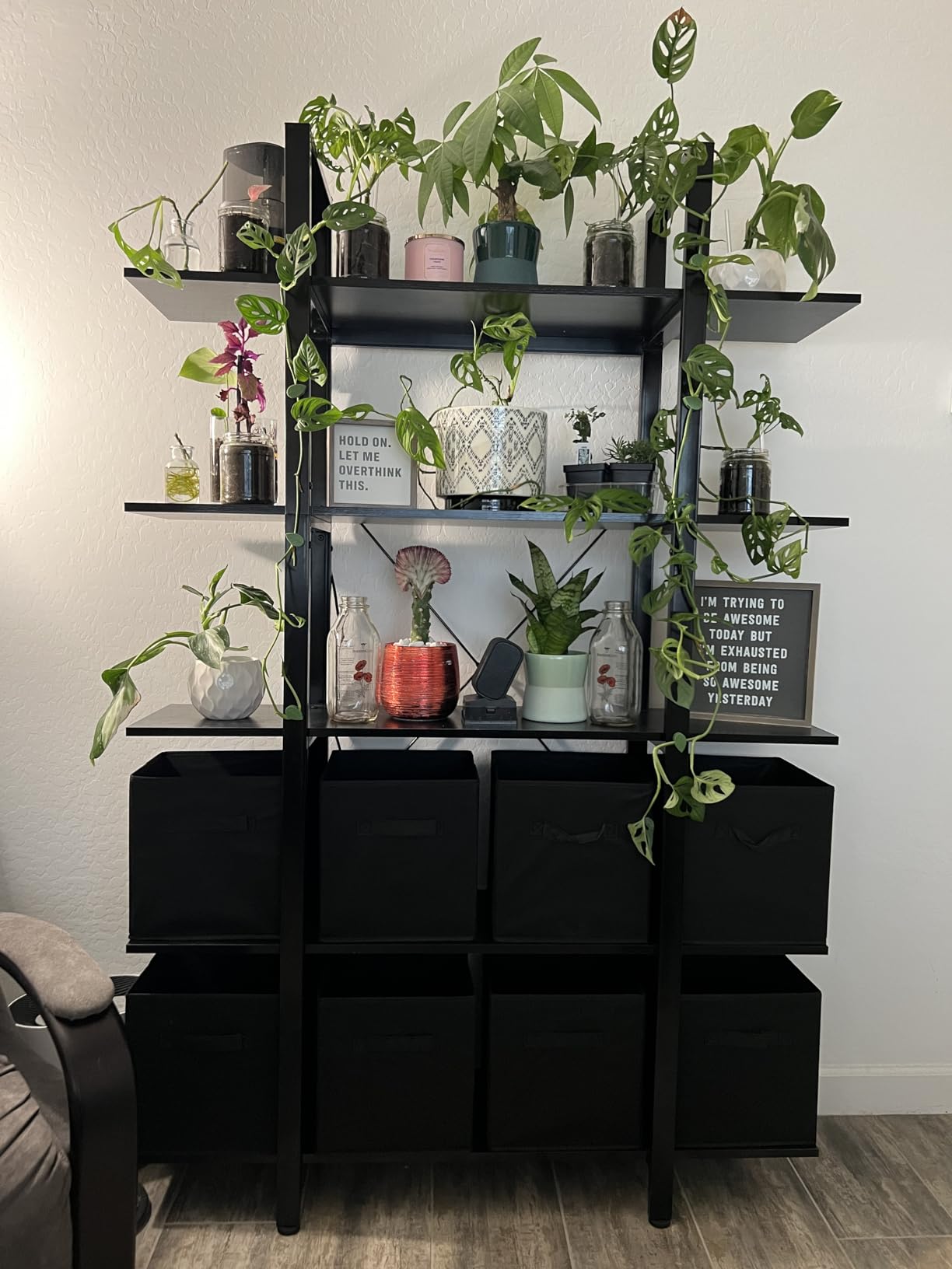 Tribesigns 5-Tier Bookshelf, Vintage Industrial Style Bookcase 72 H x 12 W x 47L Inches customer photo 2