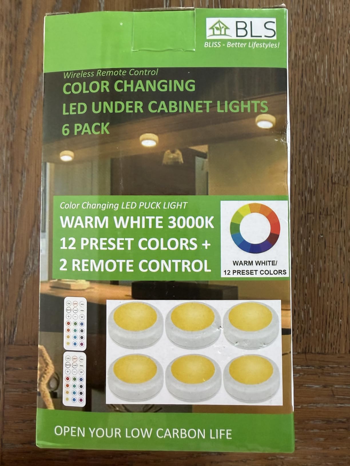 BLS LED Puck Lights with Remote Control, Wireless Under Cabinet & Closet Lighting, RGB 13 Color Changing Lights with Dimmer, Timer & AA Battery Operated, Push, Touch, Stick on for Night, White, 6 Pack customer photo 1