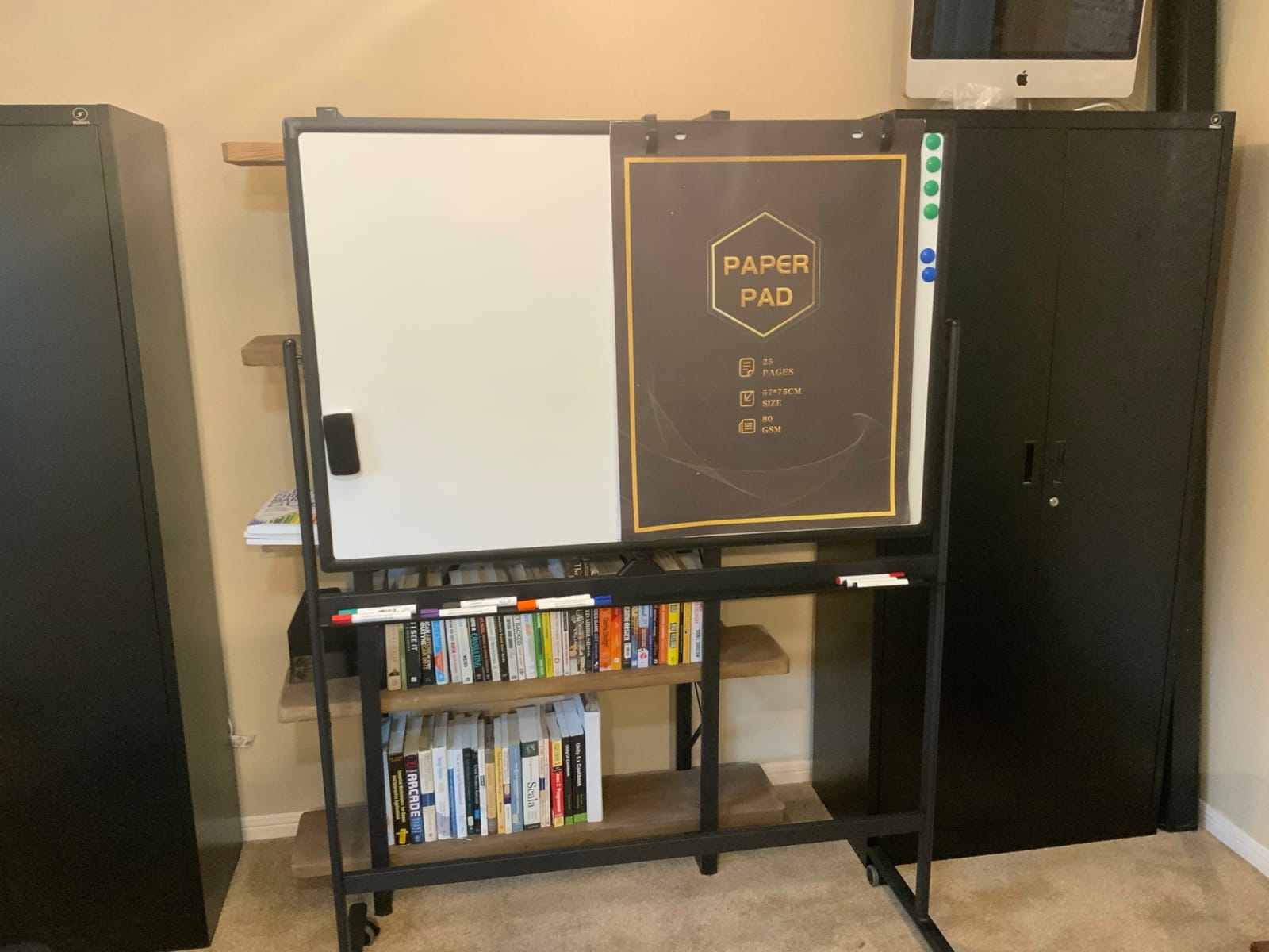 Large Dry-Erase Rolling Magnetic Whiteboard - 48 x 32 Inches Dry Erase Board with Stand Height Adjust Double Sides Mobile White Board Easel on Wheels with 25 Sheets Paper Pad Office, Home & Classroom customer photo 2