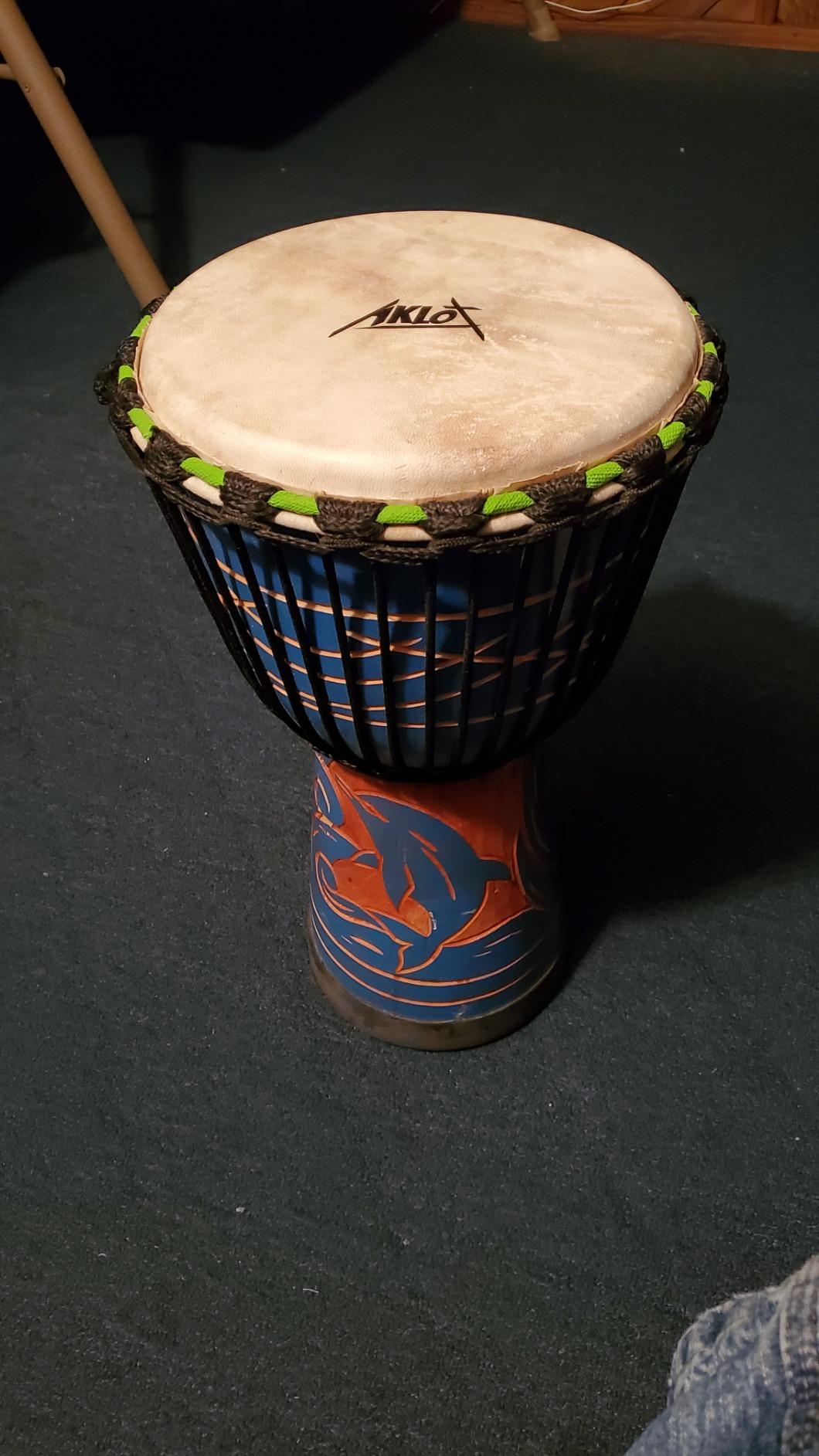 Djembe Drum, AKLOT African Drum Hand-Carved 8 inches Mahogany Goatskin Drumhead for Adults Starter Beginners customer photo 1