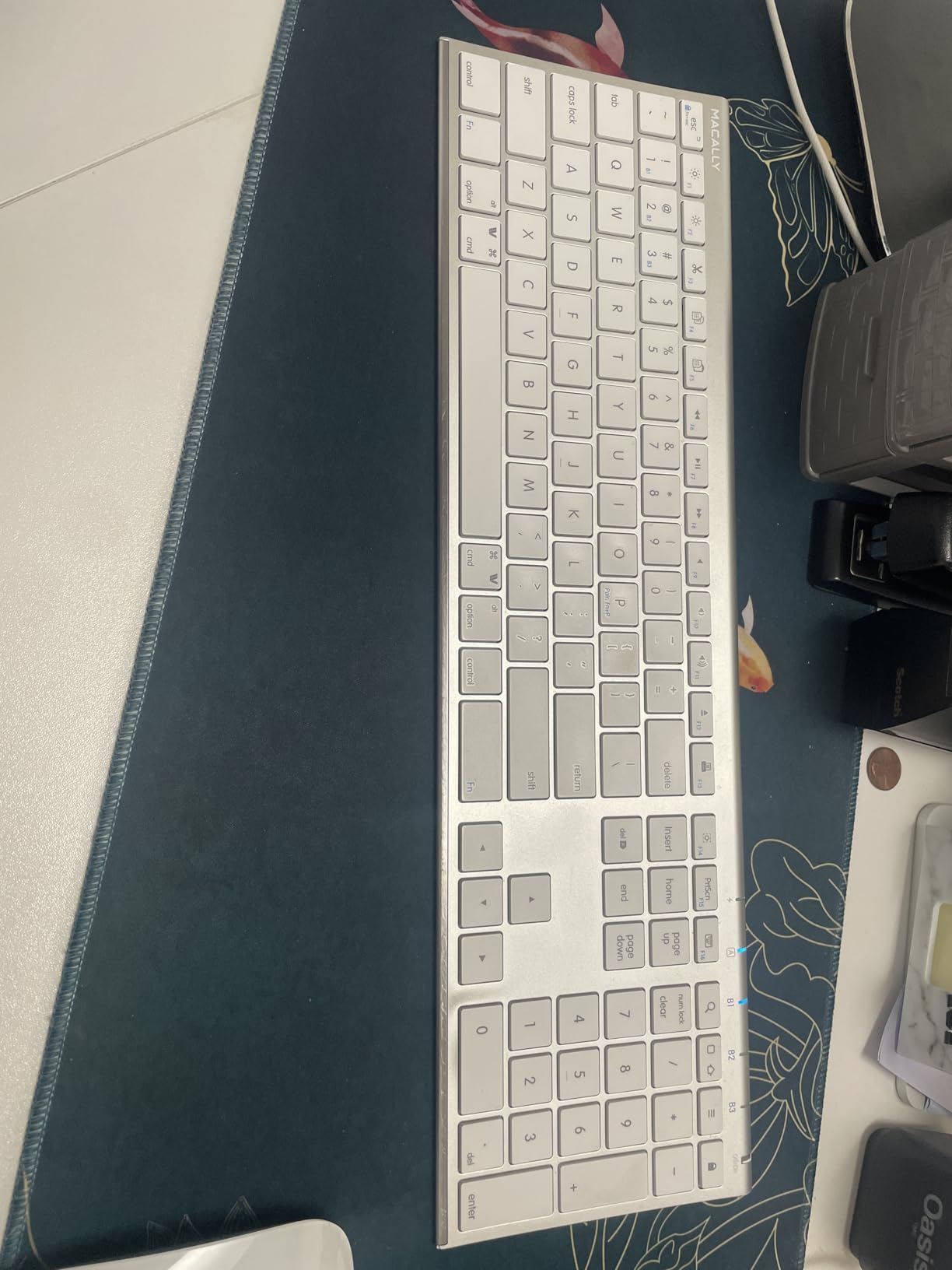 Macally Wireless Bluetooth Keyboard for Mac - Compatible Apple Keyboard or MacBook Pro/Air, iMac - Multi-Device, Up to 3 Devices with 110 Keys, 20 Shortcuts, Numeric Keypad, and Rechargeable customer photo 1