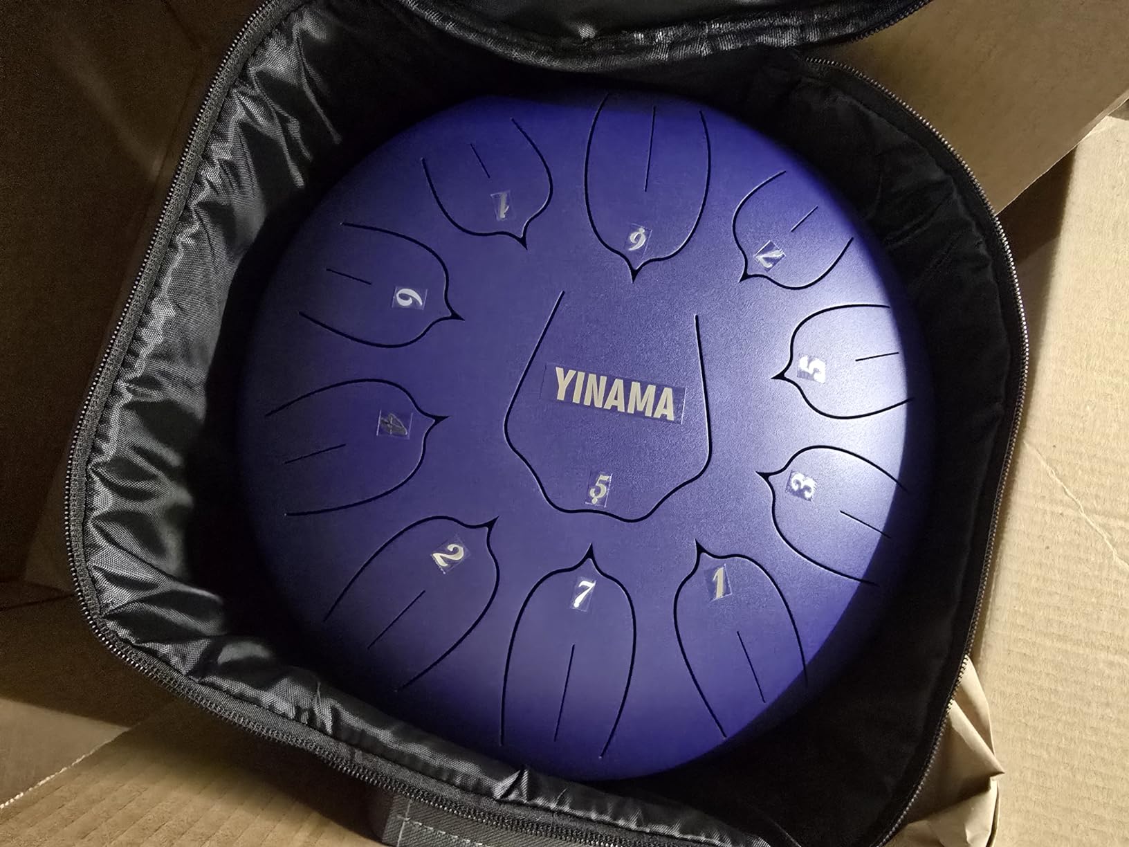 Steel Tongue Drum Percussion Instrument 11 Notes 12 inches Dark blue customer photo 1