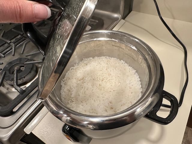 Aroma Housewares Select Stainless Rice Cooker & Warmer with Uncoated Inner Pot, 3-Cup(uncooked)/6-Cup(cooked)/ 1.2Qt, ARC-753SGB, Black customer photo 2