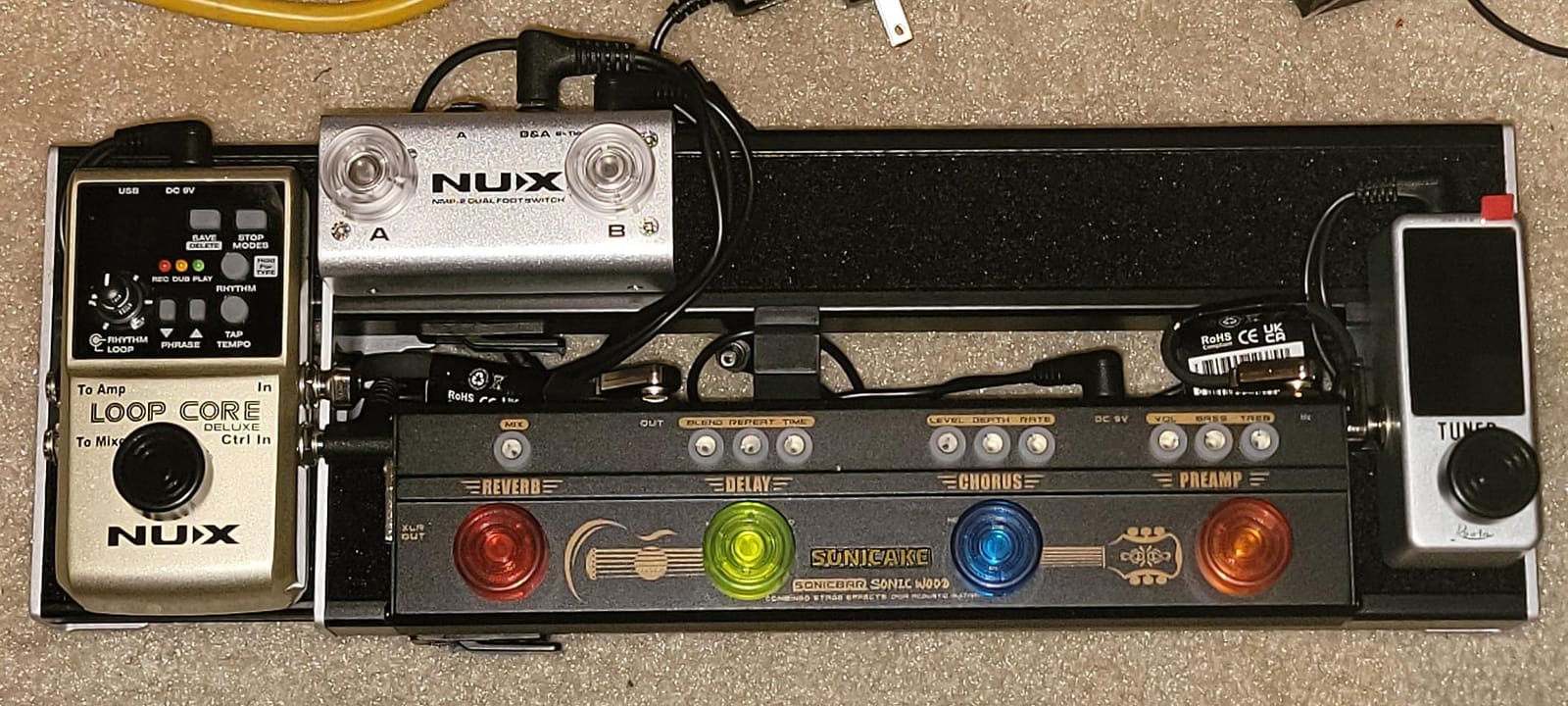 SONICAKE Acoustic Pedal Guitar Effect Acoustic Pedal Multi Effects Preamp Chorus Delay Reverb Acoustic Guitar Pedal Sonic Wood with XLR Output customer photo 1