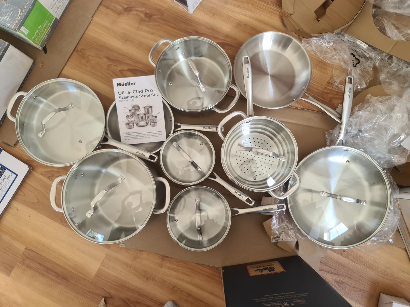 Mueller 17-Piece Stainless Steel Pots and Pans Set, Tri-Ply Ultra-Clad Pro customer photo 1