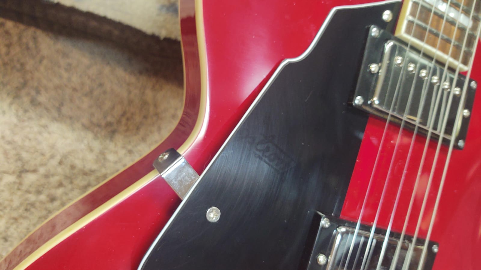 Grote Full Scale Left-Handed Electric Guitar Semi-Hollow Body Guitar Stainless Steel Frets(Cherry red) customer photo 1