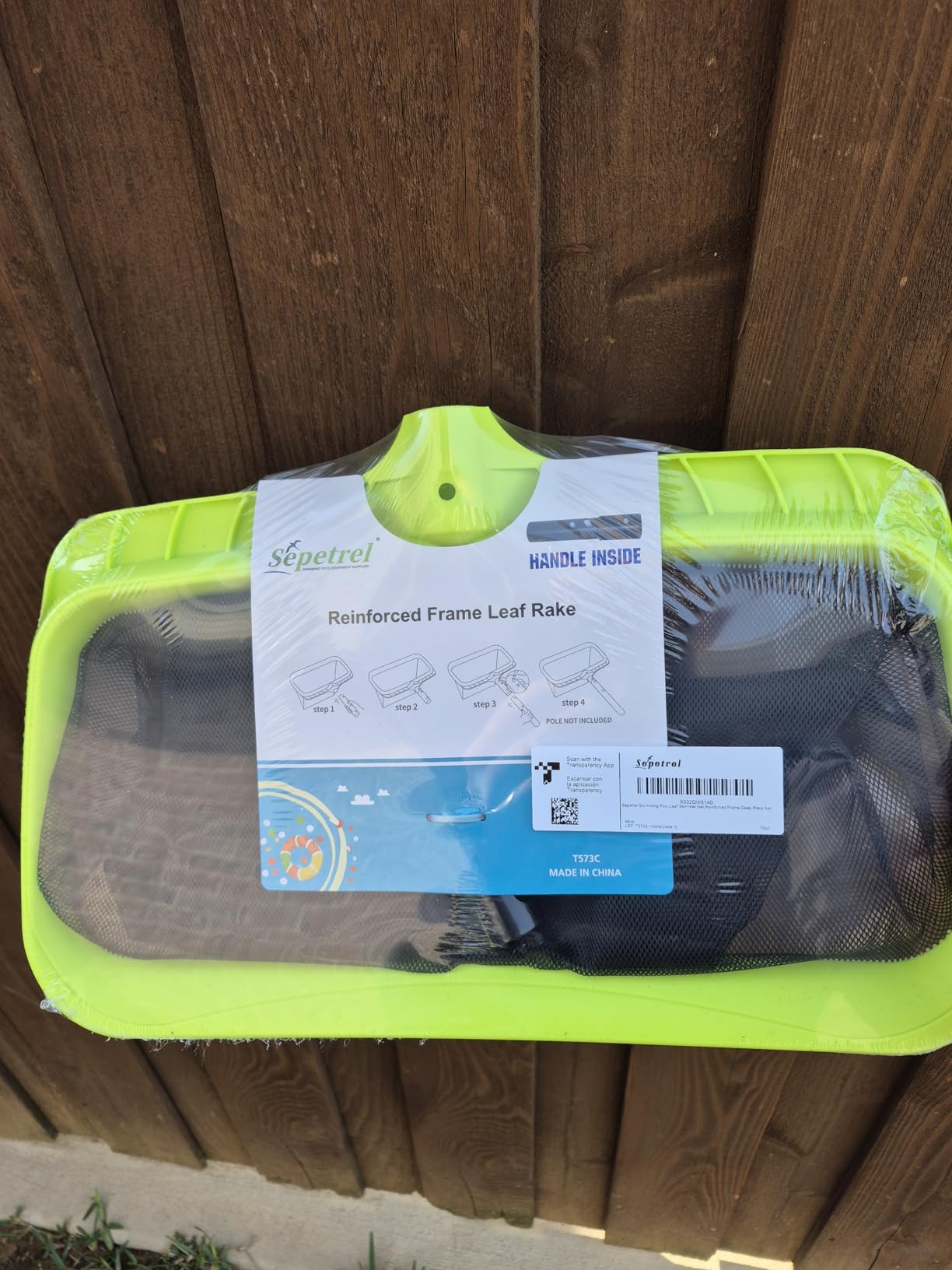 Sepetrel Swimming Pool Leaf Skimmer Net,Reinforced Frame Deep Rake Net customer photo 2
