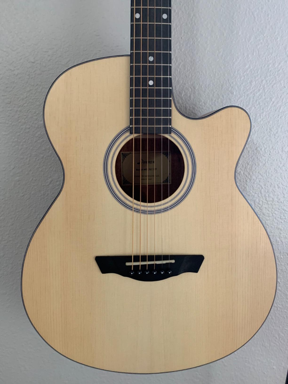Donner Acoustic Guitar for Beginner Adult 40 Inch Cutaway Acustica Guitarra Bundle Kit with Pickup Online Lesson Bag Tuner Capo Strap Mini Jumbo Travel Teen Right Hand Black Brown DAJ-110CD customer photo 2