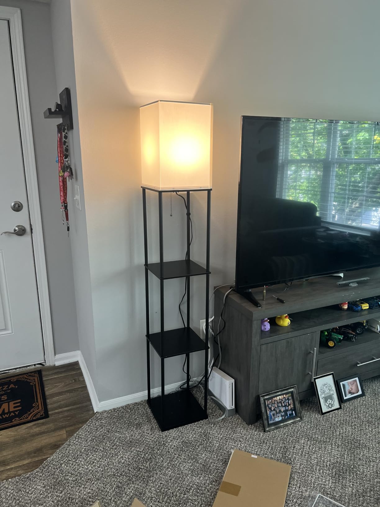 SUNMORY Floor Lamp with Shelves, Standing Lamps for Living Room, Black customer photo 2