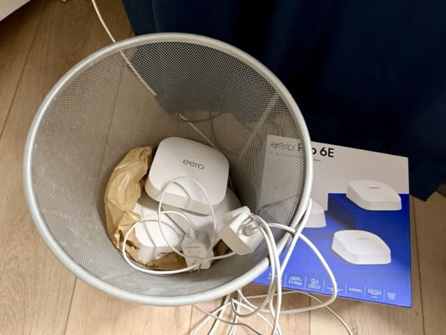 Amazon eero Pro 6E mesh wifi system - Supports internet plans up to 2.5 Gbps, Coverage up to 6,000 sq. ft., Connect 100+ devices, 3-pack customer photo 2