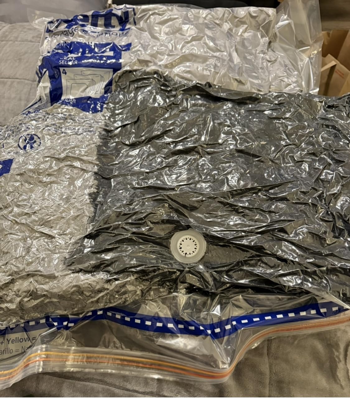 Shrink-Pak Space Bags Vacuum Storage Bags for Bedding Jumbo Compression 3 Pack Clear for Comforters Blankets (3 Jumbo/Bedding Solo) customer photo 1