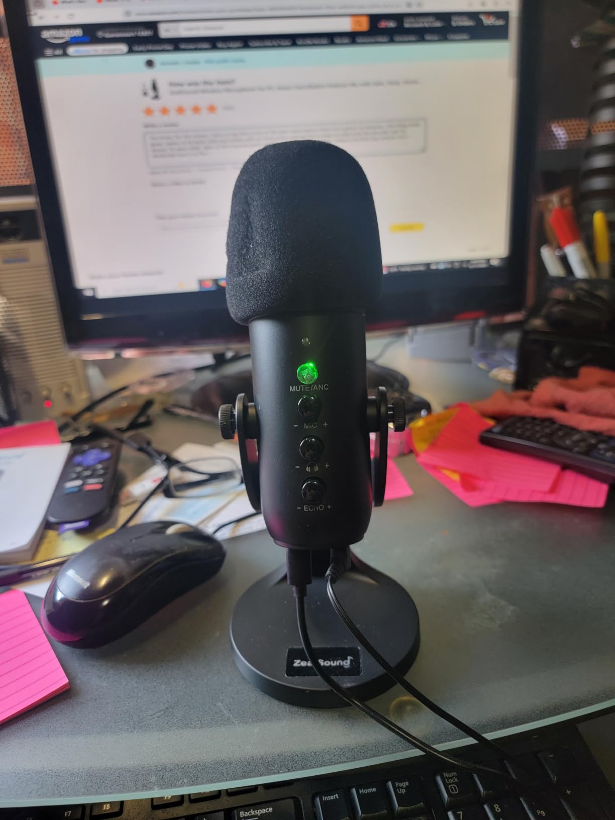 ZealSound Podcast Microphone for PC, Noise Cancellation USB Mic with Gain, Volume Adjustment & Mute Button, Monitoring & Echo, for YouTube, TikTok, Podcasting, Streaming, iPhone, iPad, Android, Mac customer photo 1