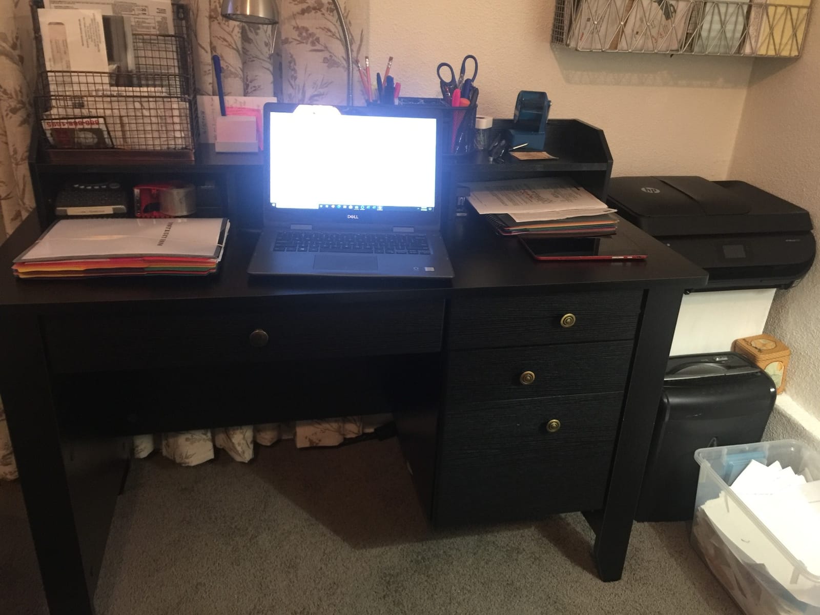 Catrimown Computer Desk with Drawers and Hutch, Farmhouse Home Office Desk with File Drawer,Student Girls Desks,Teens Writing Table, Small Computer Desk for Bedroom, Rustic Oak customer photo 1