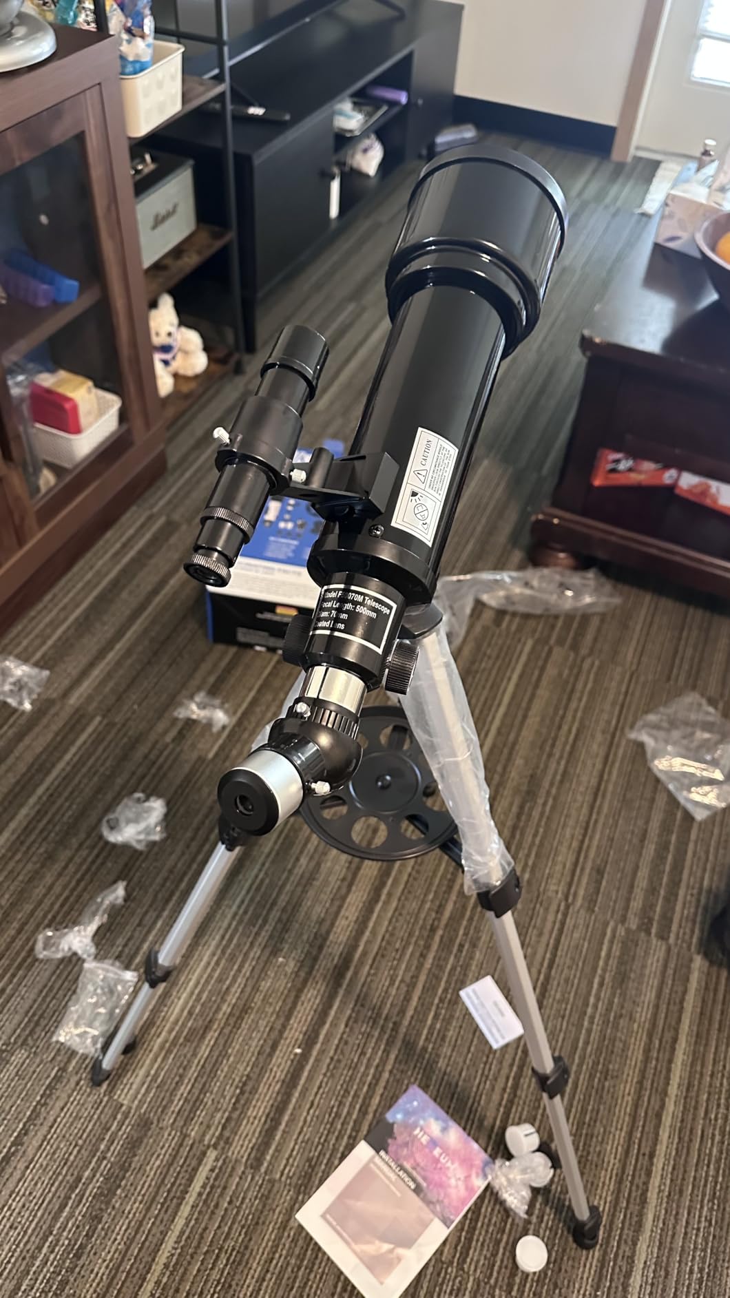 Koolpte Telescope for Kids, 70mm/500mm AZ Refractor for Beginners, White customer photo 2