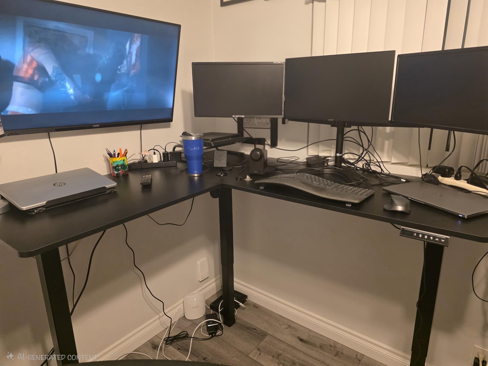 VIVO Black 63 x 55 in Corner Standing Desk, DESK-E3CTB customer photo 2