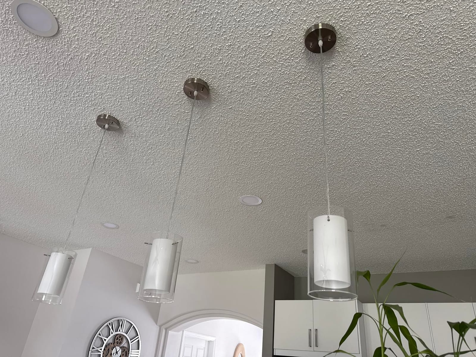 AKEZON Pendant Lights Kitchen Island 2 Pack, Brushed Nickel, Adjust Height customer photo 1
