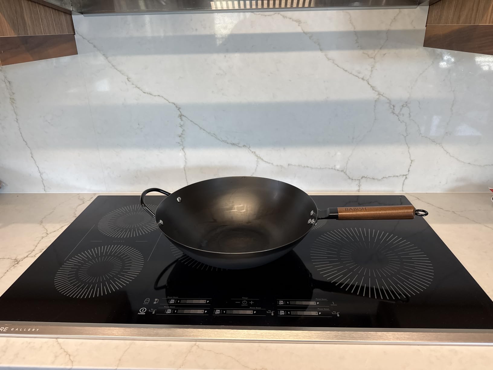 Babish 14 Inch Carbon Steel Wok Pan, Flat Bottom Stir Fry Pan, Induction customer photo 1