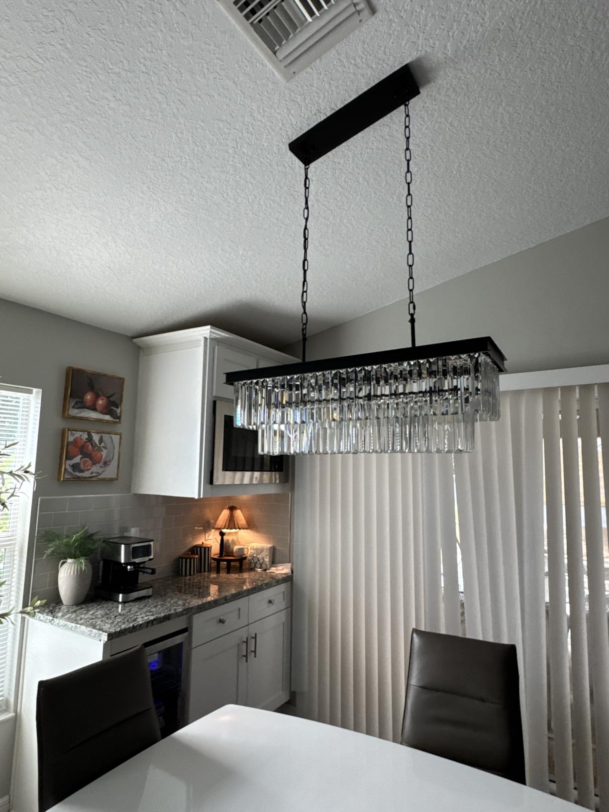 Weesalife Black Crystal Chandeliers for Dining Room,11-Lights L33.5 Inch customer photo 1