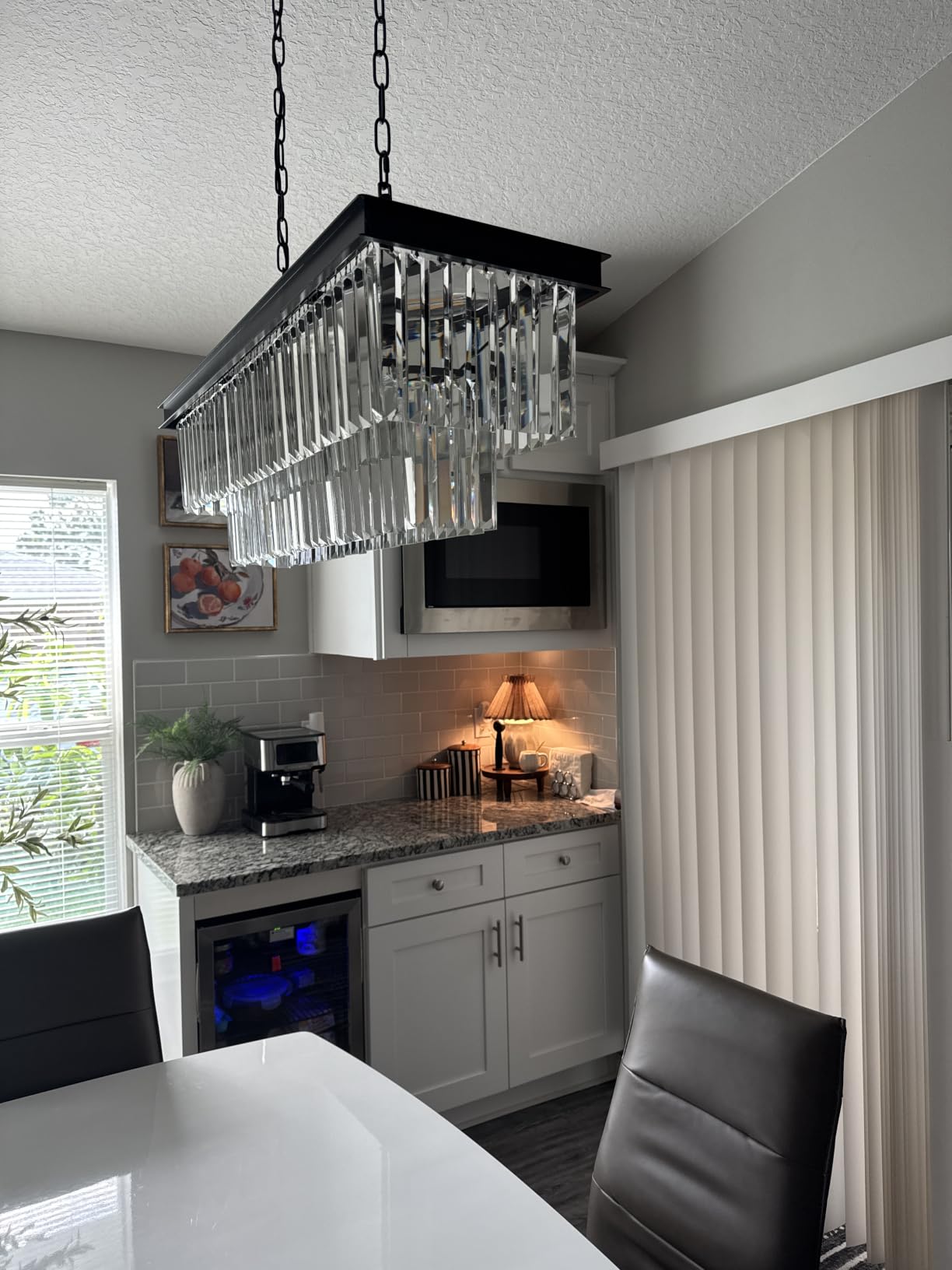 Weesalife Black Crystal Chandeliers for Dining Room,11-Lights L33.5 Inch customer photo 2