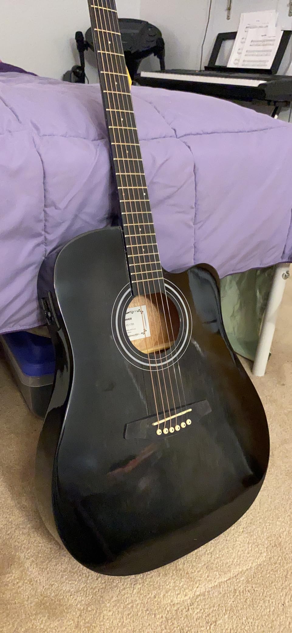 Donner Acoustic Electric Guitar Full Size Kit for Beginner Intermediate with Amplifier Capo Pick Tuner Strings Strap - 41 Inch customer photo 2