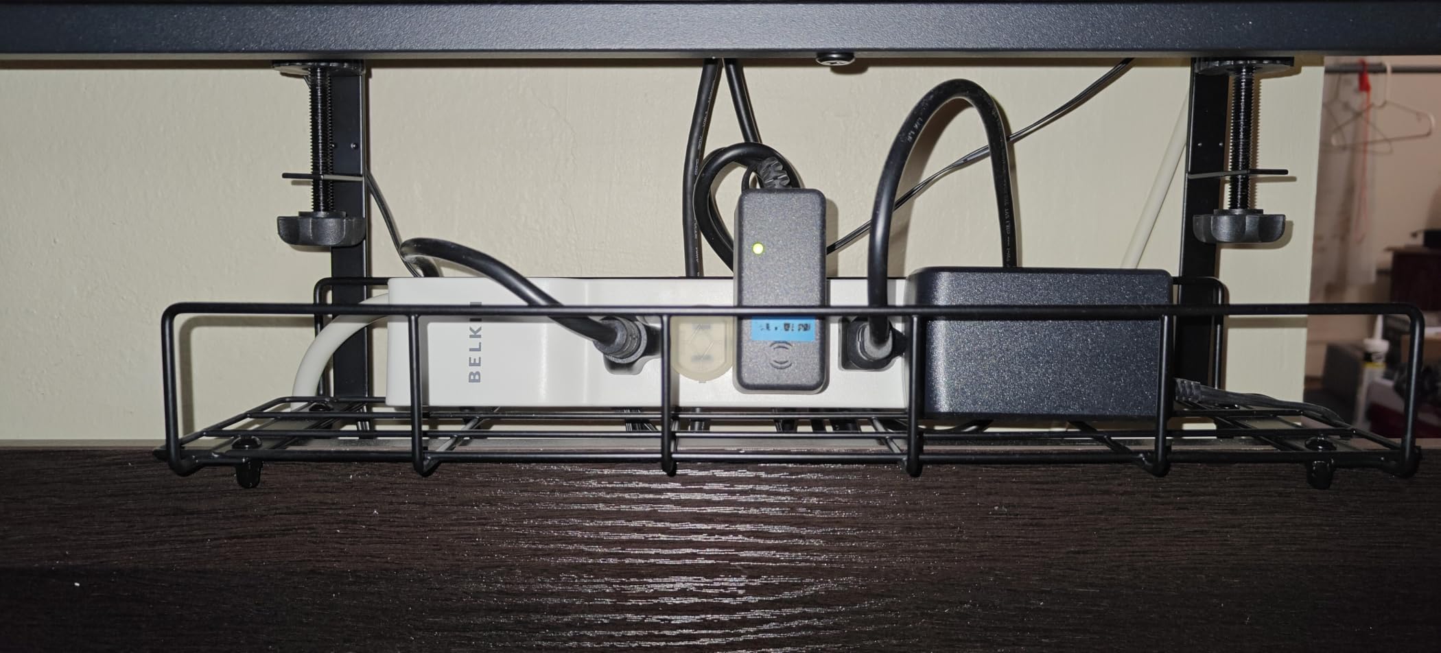 Under Desk Cable Management Tray No Drill Steel Tray Black customer photo 1