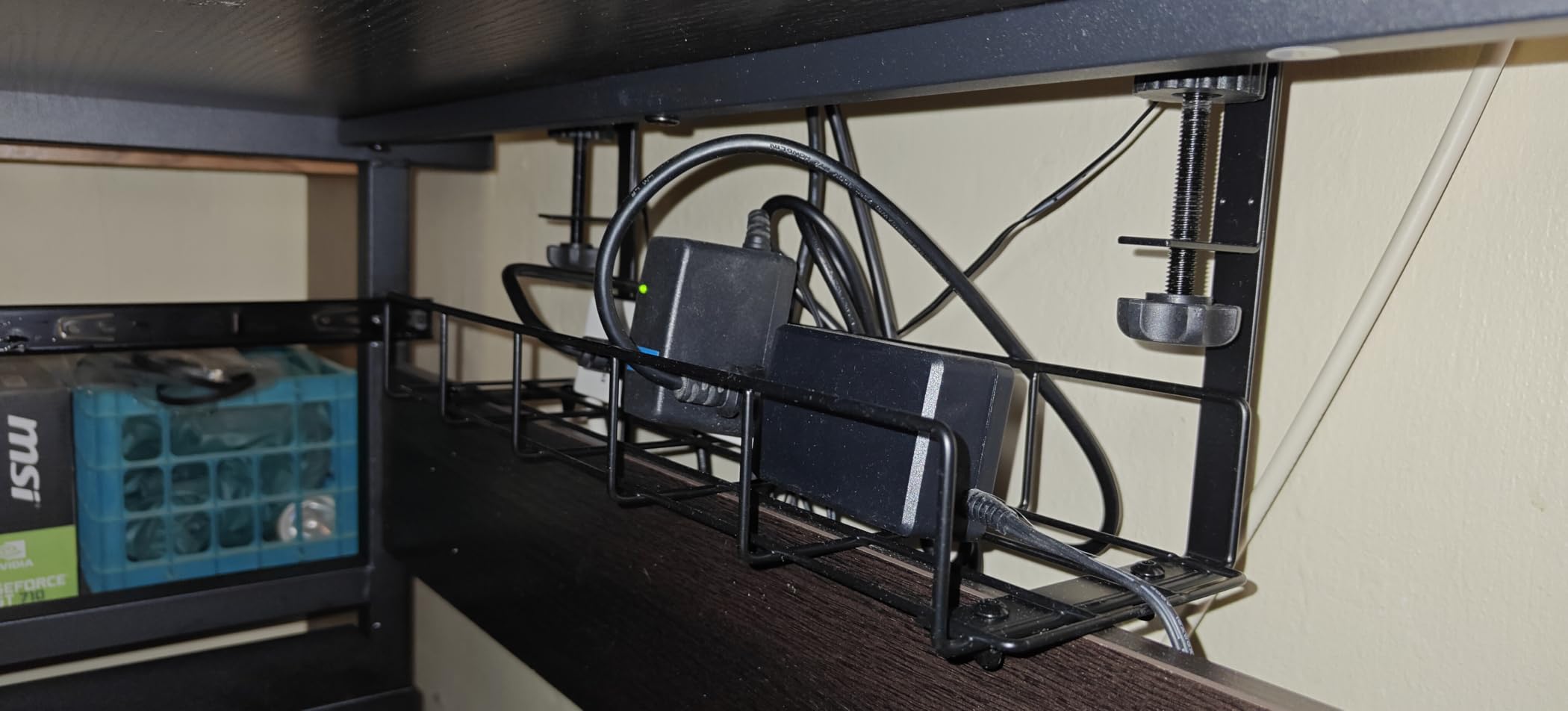 Under Desk Cable Management Tray No Drill Steel Tray Black customer photo 2
