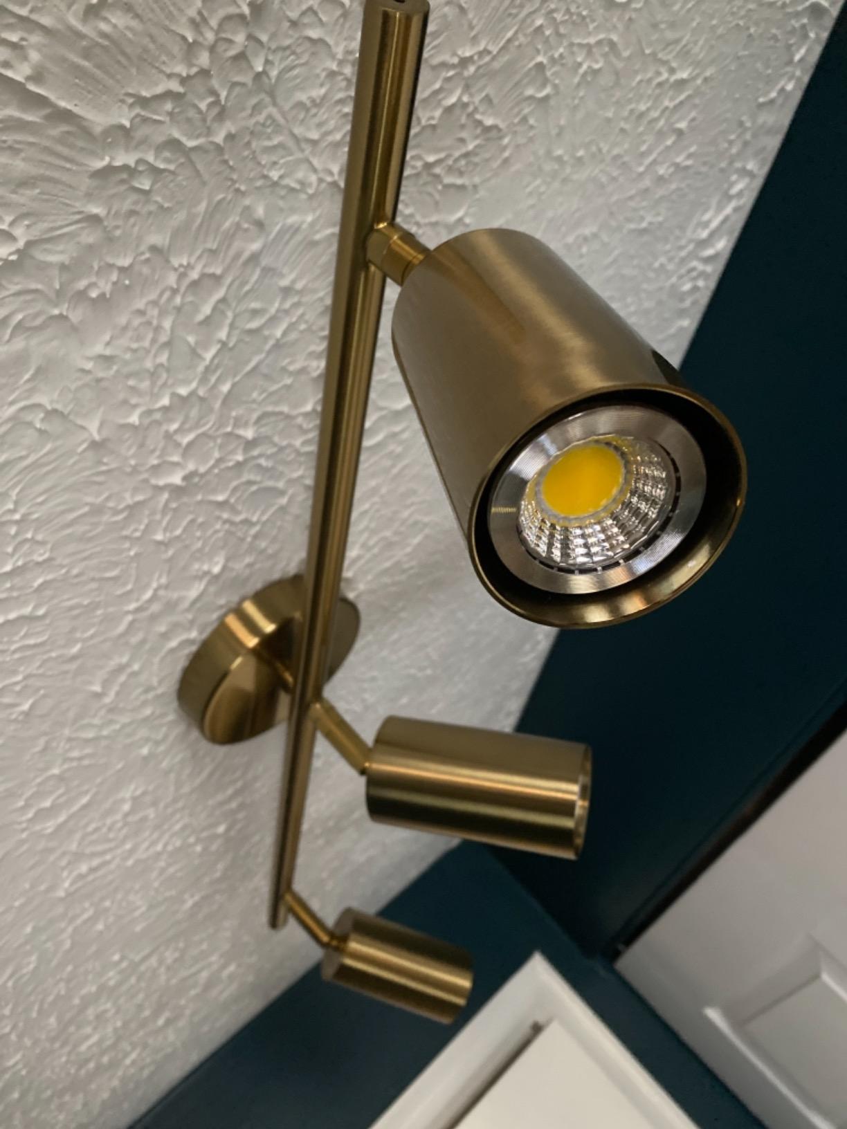 KCO Lighting Modern 5-Lights LED Track Lighting Kit Brushed Brass Kitchen Ceiling Spotlights Light Fixture Mid Century Gold Adjustable Flush Mount Ceiling Spot Light (5 Lights) customer photo 2