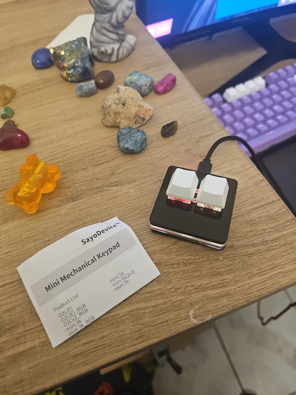 BTXETUEL NONO OSU keypad 2-Key Red axis Gaming USB Keyboard,Hotswap Mechanical Keyboard,Mini Mechanica RGB keypad for macros and Rhythm Games. customer photo 1