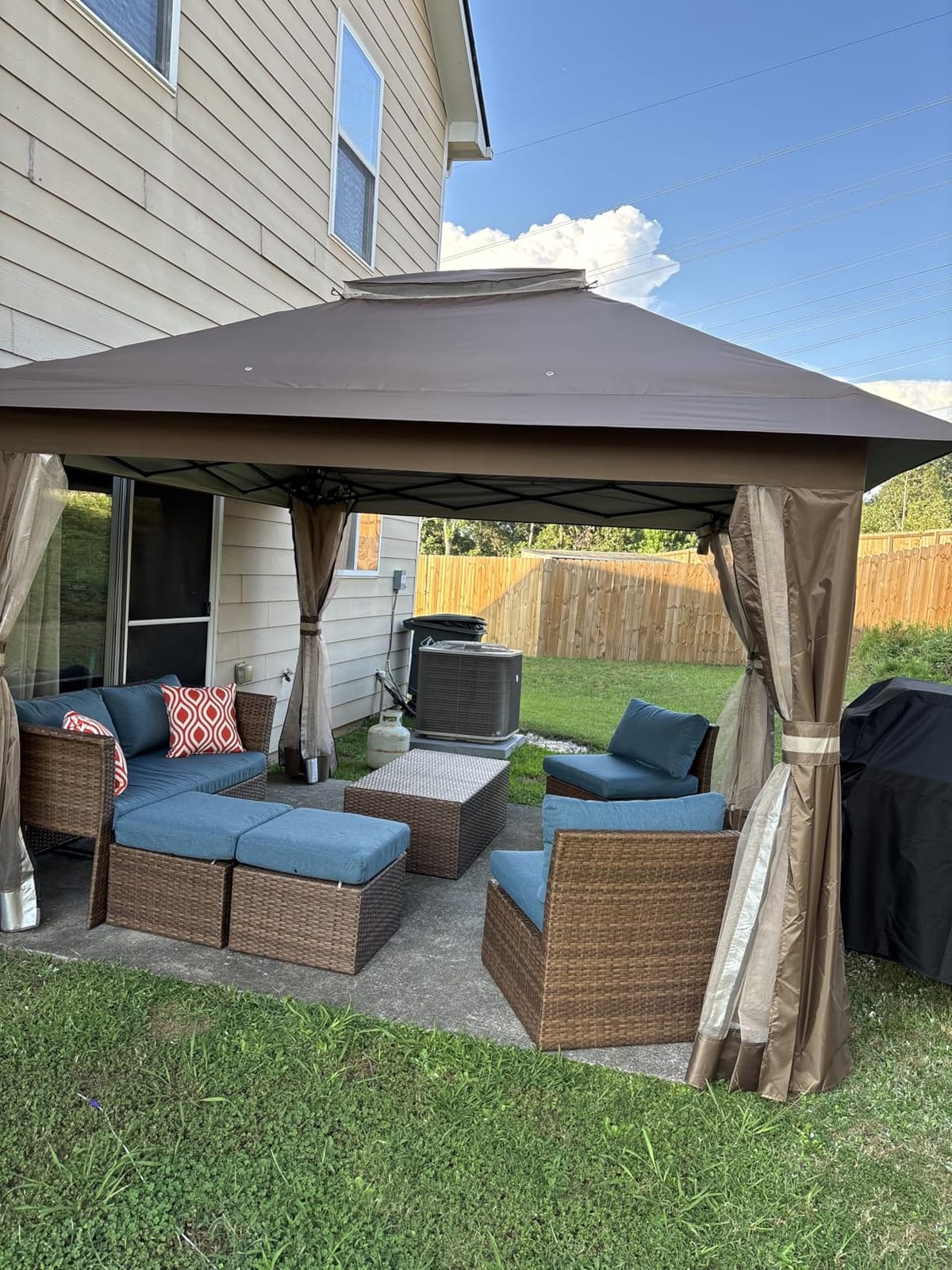 MASTERCANOPY 11x11 ft Pop Up Gazebo with Netting Screen Walls, Champagne | 180D Polyester, UPF 50+ Waterproof, Double-Tiered Vented Roof, Instant Portable Canopy, Easy Setup customer photo 2