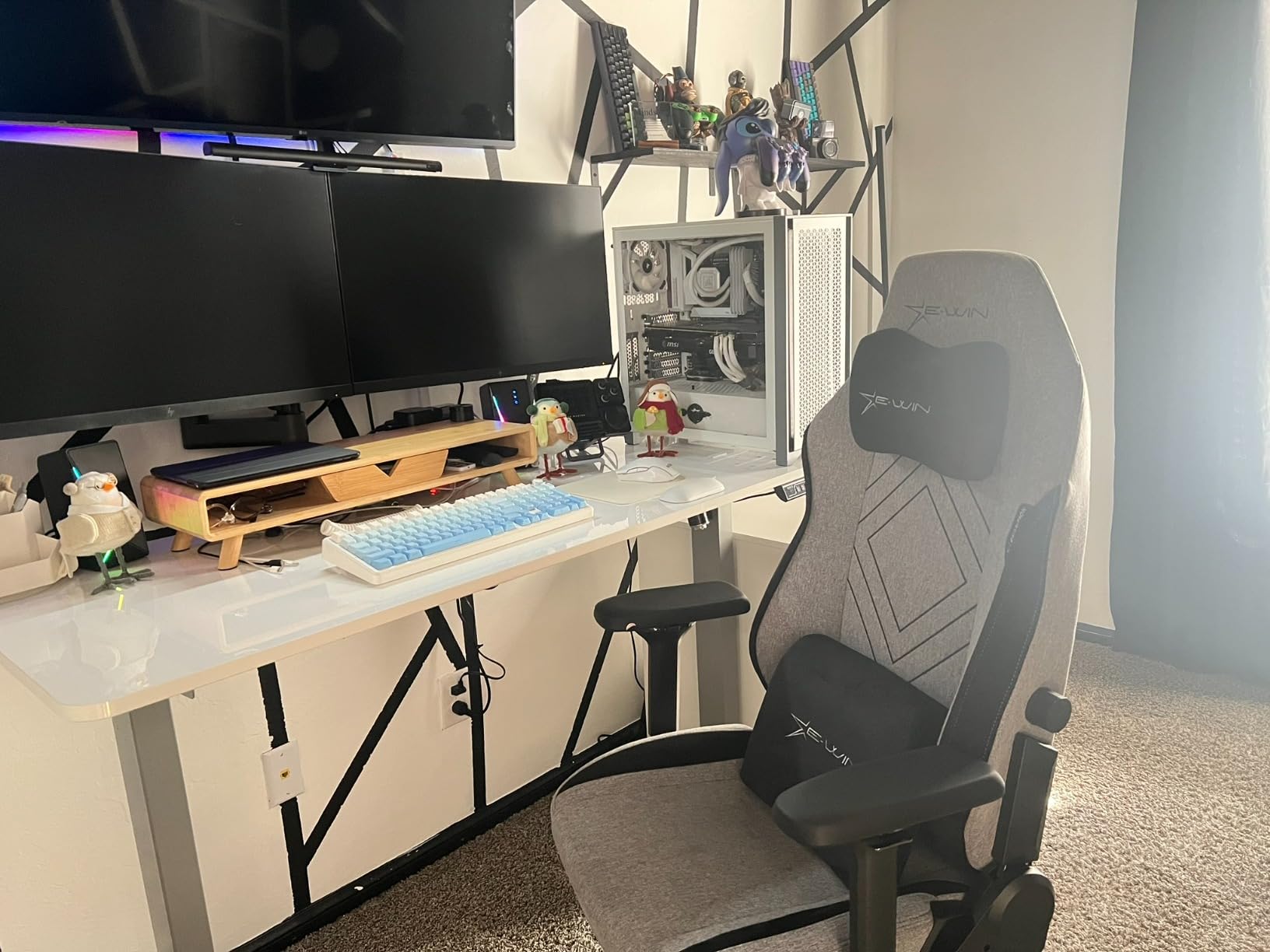 BONTEC Dual Monitor Desk Mount, 13-27 Inch, 22lbs, VESA 75x75/100x100,White customer photo 2