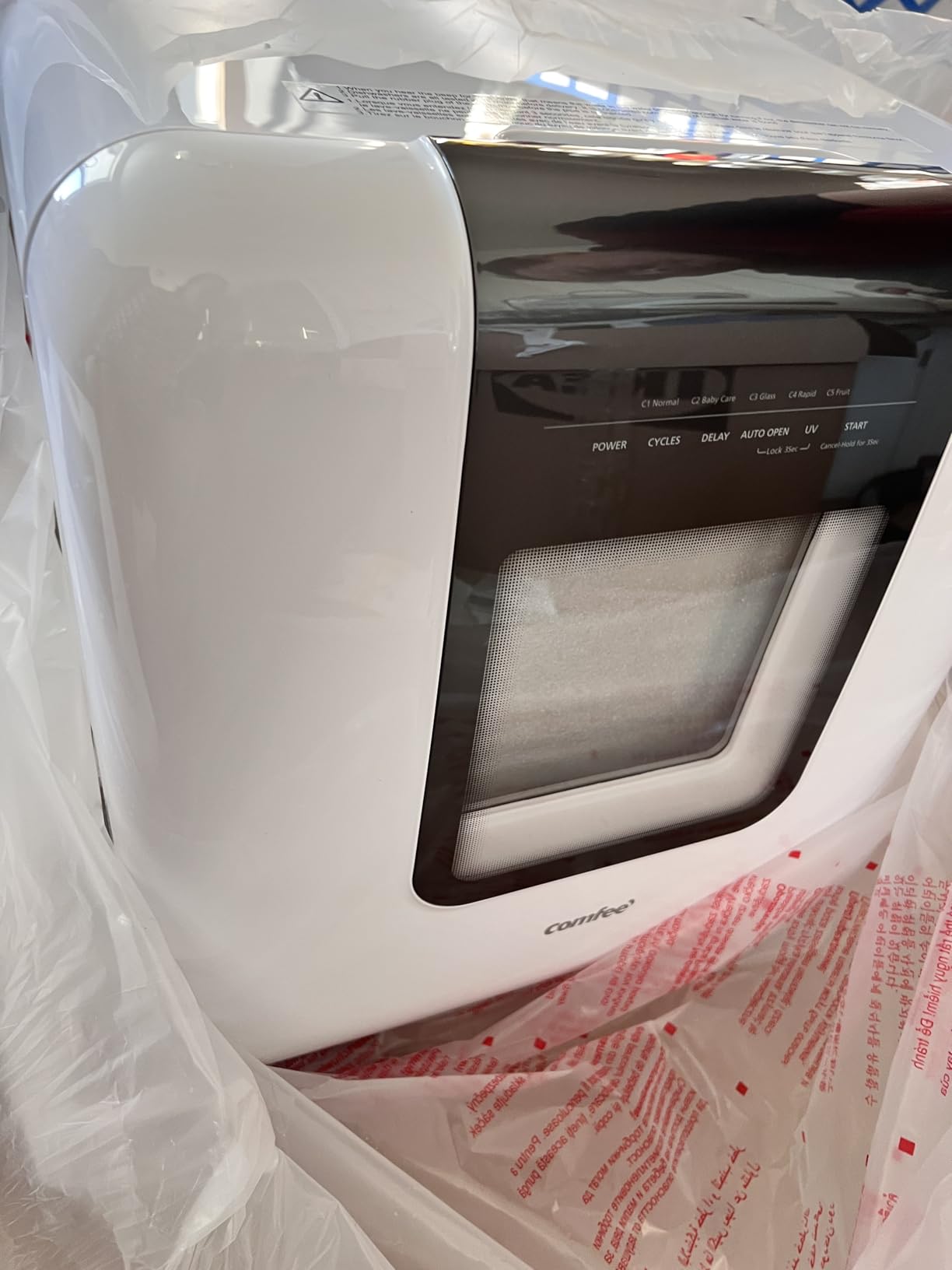COMFEE' Countertop Dishwasher, Portable Dishwasher with 6L Built-in Water Tank, Mini Dishwasher with More Space Inside, 7 Programs, UV Hygiene& Auto Door Open, for Apartments, Dorms& RVs, White customer photo 2